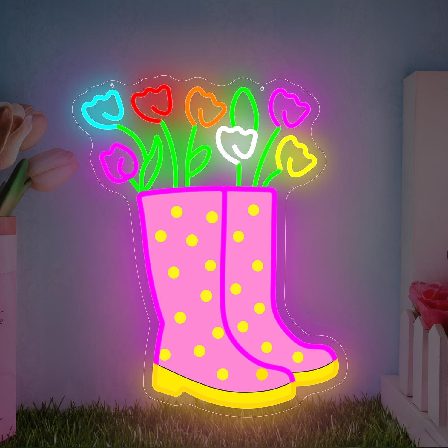 Spring Tulips Rain Boots Neon  - Boots ulasan dan harga