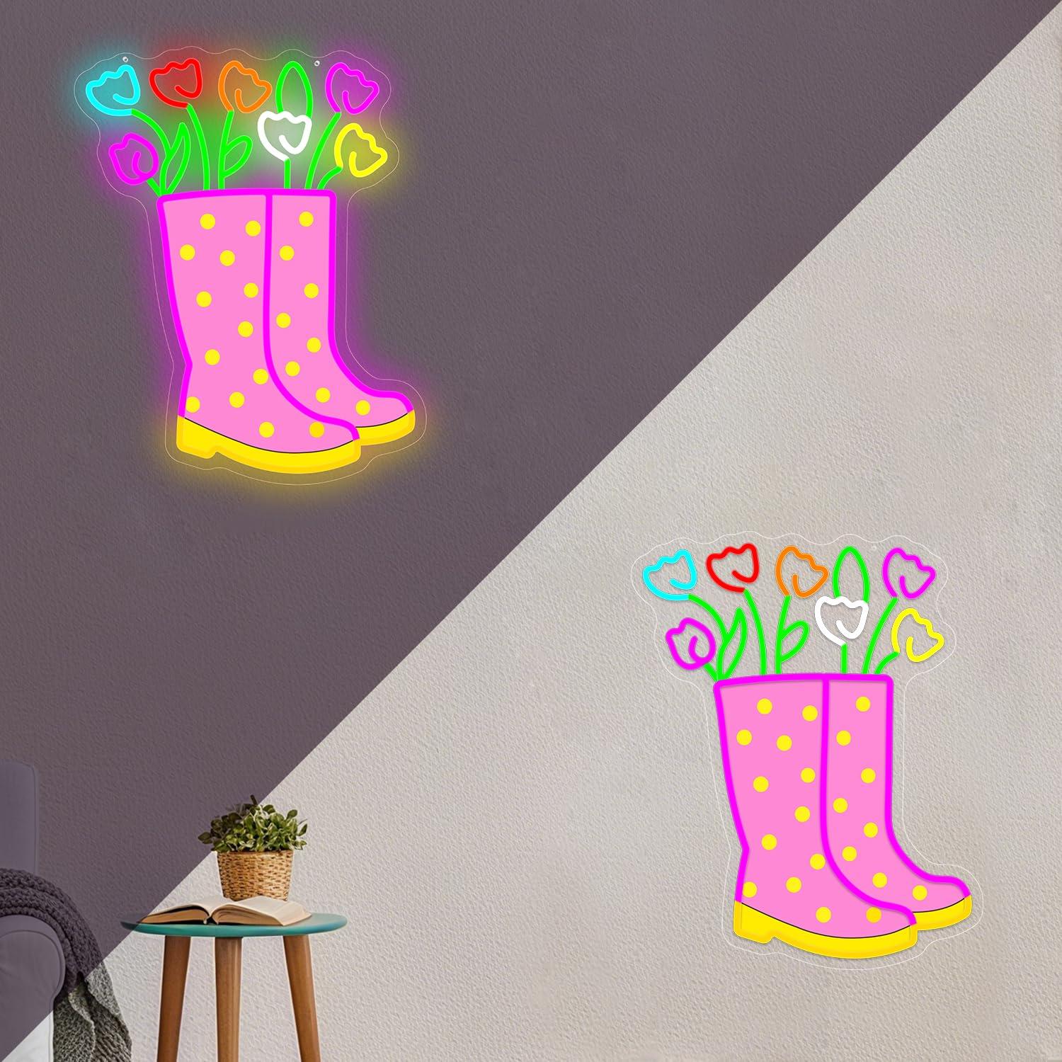 Spring Tulips Rain Boots Neon  - Boots ulasan dan harga